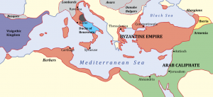Byzantijnse Rijk rond 650