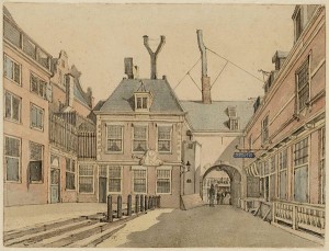 Beursplein Amsterdam door Gerrit Lamberts